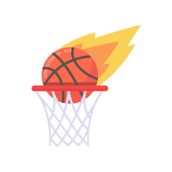 A basketball that is thrown into the basket in a sport png