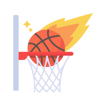 A basketball that is thrown into the basket in a sport png