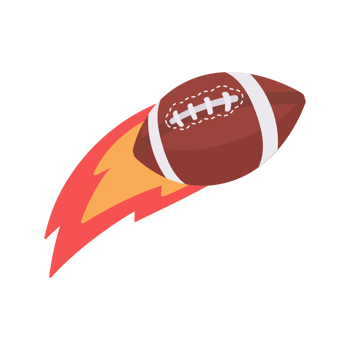 american football burst into flames. american football match elements png