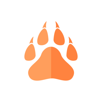 Dog and cat paws with sharp claws. cute animal footprints png