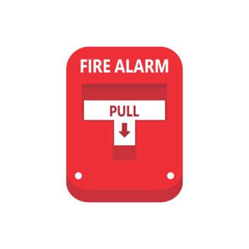 Fire alarm button. A fire alarm alerts people to evacuate the building. png