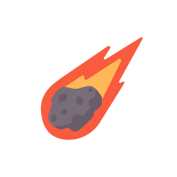 Comet cartoon. The meteorite fell to the earth and sparked. png
