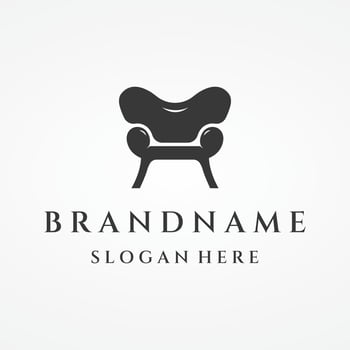 Interior chair furniture template logo creative design with modern geometric lines.With elegant and minimalist shape. vector
