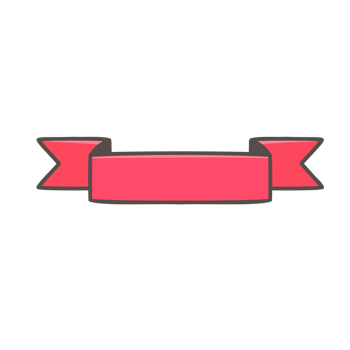 hand drawn ribbon text frame for decorating journals png