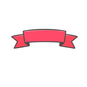 hand drawn ribbon text frame for decorating journals png