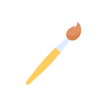 A set of brush heads and paint buckets for creating art from the artist's creativity. png