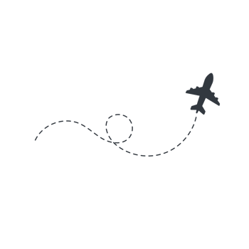 Airplane routes travel icon. Travel from start point and dotted line tracing. png