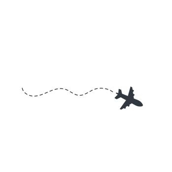 Airplane routes travel icon. Travel from start point and dotted line tracing. png