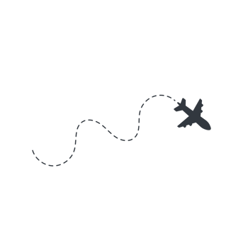 Airplane routes travel icon. Travel from start point and dotted line tracing. png
