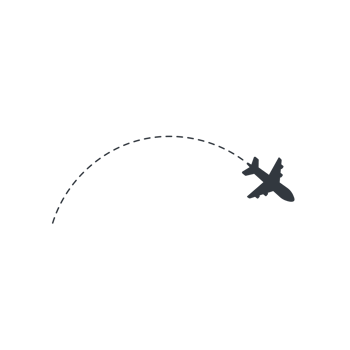 Airplane routes travel icon. Travel from start point and dotted line tracing. png