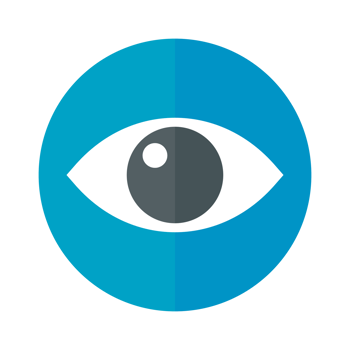 Eye icon. Simple flat eye design Vision care concept Wear glasses for a clear vision. png
