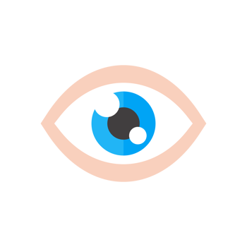 Eye icon. Simple flat eye design Vision care concept Wear glasses for a clear vision. png