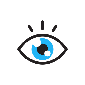 Eye icon. Simple flat eye design Vision care concept Wear glasses for a clear vision. png
