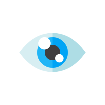 Eye icon. Simple flat eye design Vision care concept Wear glasses for a clear vision. png
