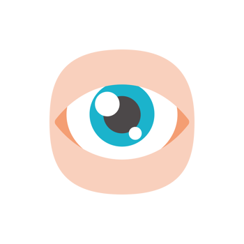 Eye icon. Simple flat eye design Vision care concept Wear glasses for a clear vision. png