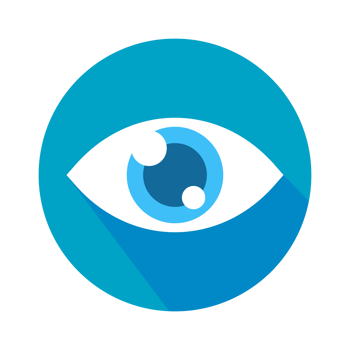Eye icon. Simple flat eye design Vision care concept Wear glasses for a clear vision. png