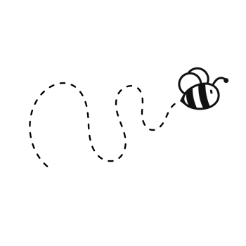 Bee flying path. A bee flying in a dotted line The flight path of a bee to honey. png