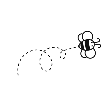 Bee flying path. A bee flying in a dotted line The flight path of a bee to honey. png