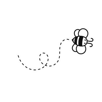 Bee flying path. A bee flying in a dotted line The flight path of a bee to honey. png