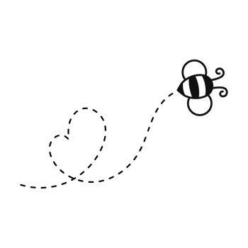 Bee flying path. A bee flying in a dotted line The flight path of a bee to honey. png