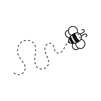 Bee flying path. A bee flying in a dotted line The flight path of a bee to honey. png