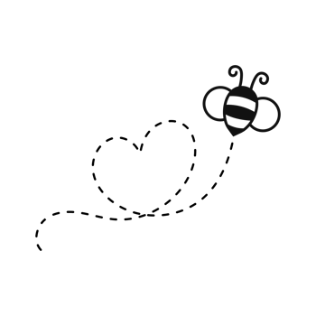 Bee flying path. A bee flying in a dotted line The flight path of a bee to honey. png