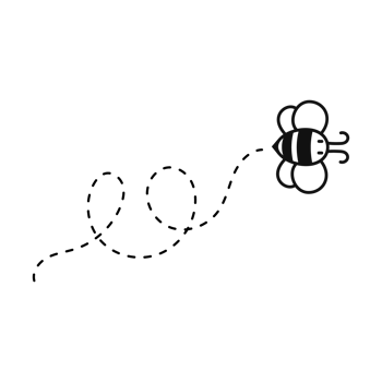 Bee flying path. A bee flying in a dotted line The flight path of a bee to honey. png