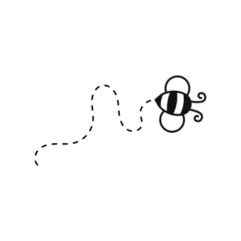 Bee flying path. A bee flying in a dotted line The flight path of a bee to honey. png