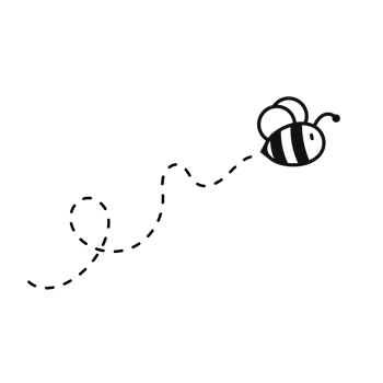 Bee flying path. A bee flying in a dotted line The flight path of a bee to honey. png