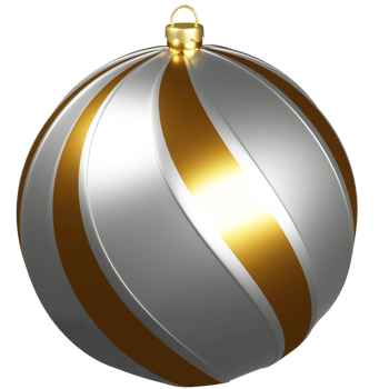 Christmas ball glossy silver gold 3d render png