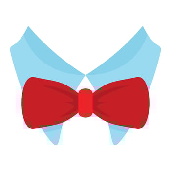 Bow tie shirt icon, flat style vector