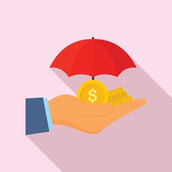 Safe money hand icon, flat style vector