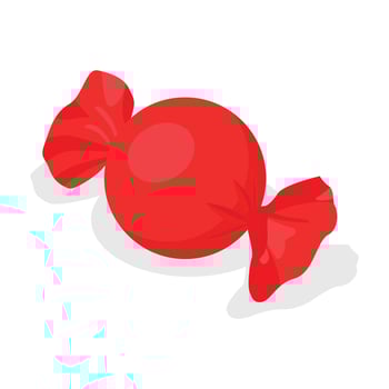 Red bonbon icon, isometric style vector