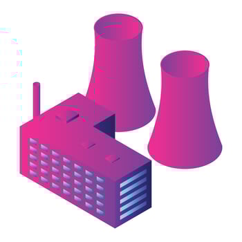 Eco power plant icon, isometric style vector