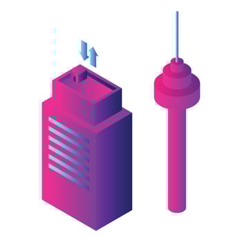 Airport building icon, isometric style vector