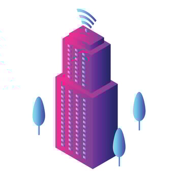 Intelligent building icon, isometric style vector