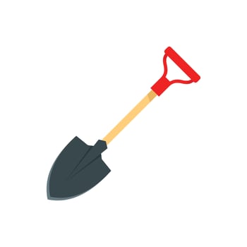 Farm shovel icon, flat style vector