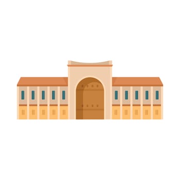 Gate city historical building icon, flat style vector