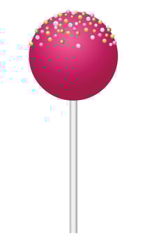 Pink lollipop icon, realistic style vector