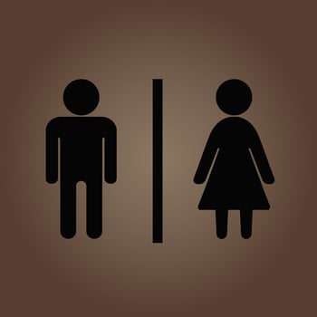 Simple basic sign icon male and female restroom pictograms. wc icons, bathroom door signs. vector