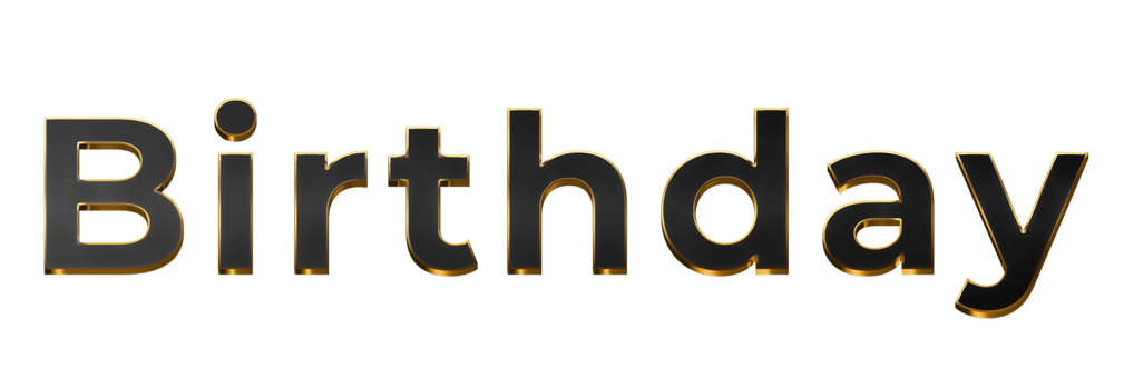 Black Text Birthday cut out png