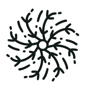 Silhouette of snowflake. png