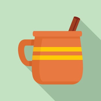 Mug of mexican drink icon, flat style vector