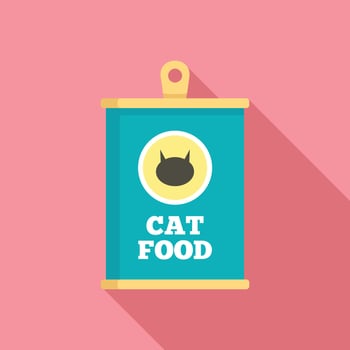 Cat food icon, flat style vector