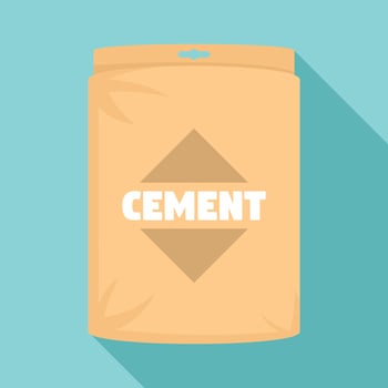 Cement bag icon, flat style vector