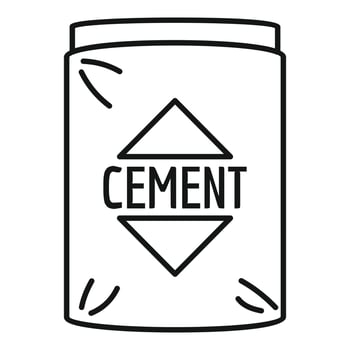 Cement bag icon, outline style vector