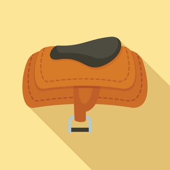 Horse riding saddle icon, flat style vector