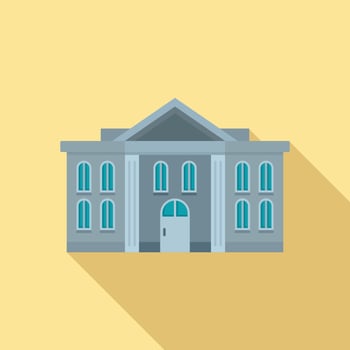 Administrative courthouse icon, flat style vector