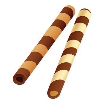Sweet cookie stick icon, cartoon style vector