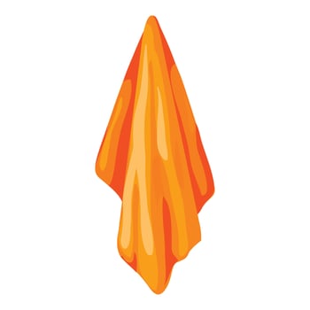 Orange towel icon, cartoon style vector